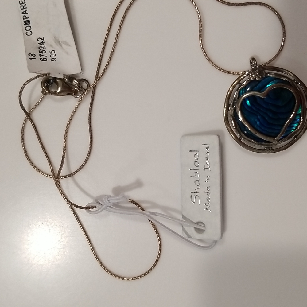 Shablool Sterling 925 Paua Shell Necklace - Picture 5 of 6